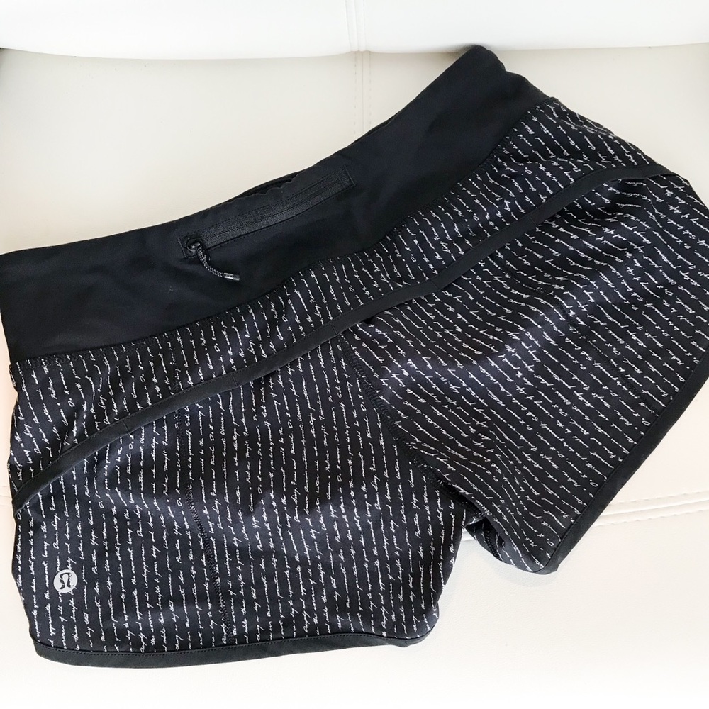 Lululemon 💛 EUC Speed Shorts with inspirational